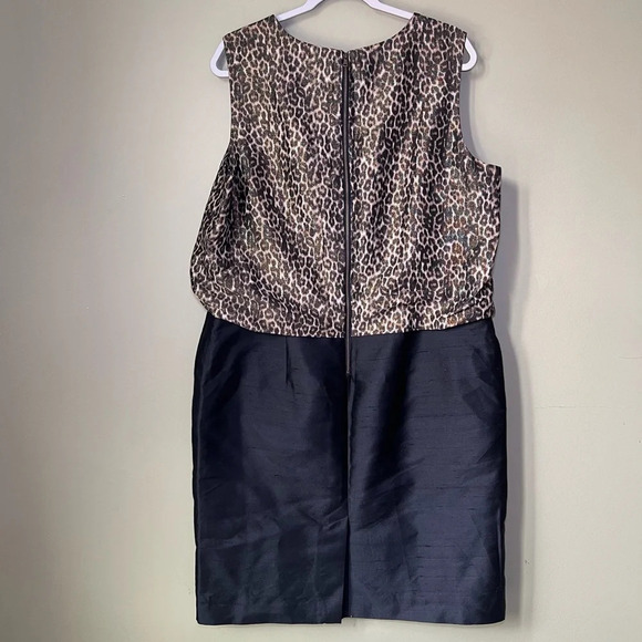 Talbots Metallic leopard print sheath dress - Picture 3 of 8